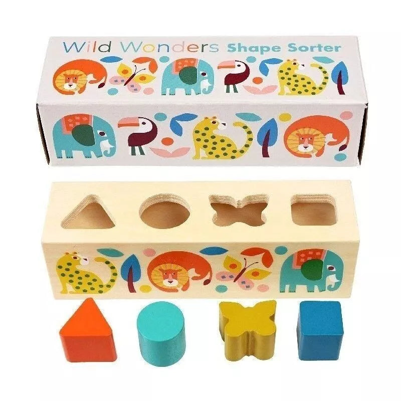 Wooden shape sorter - Wild Wonders