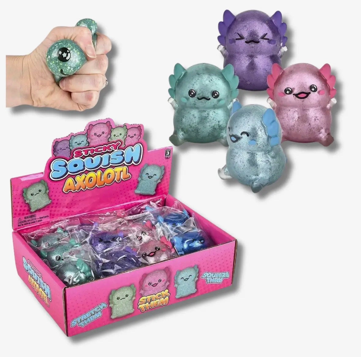 Axolotl Squishly Glitter Fidget Toy
