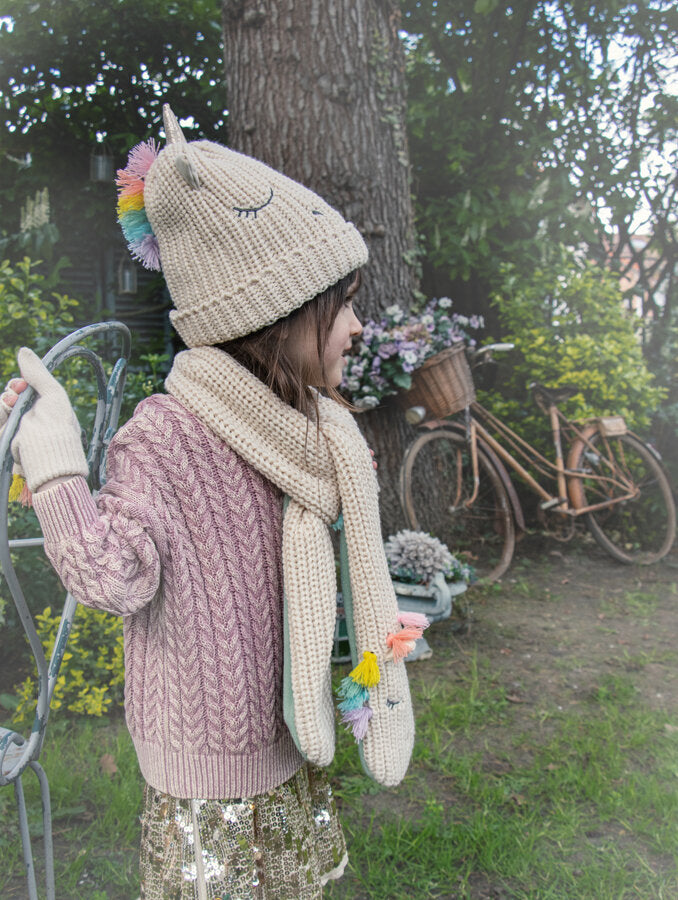 Rainbow Unicorn Knitted Hat 3-6 Years