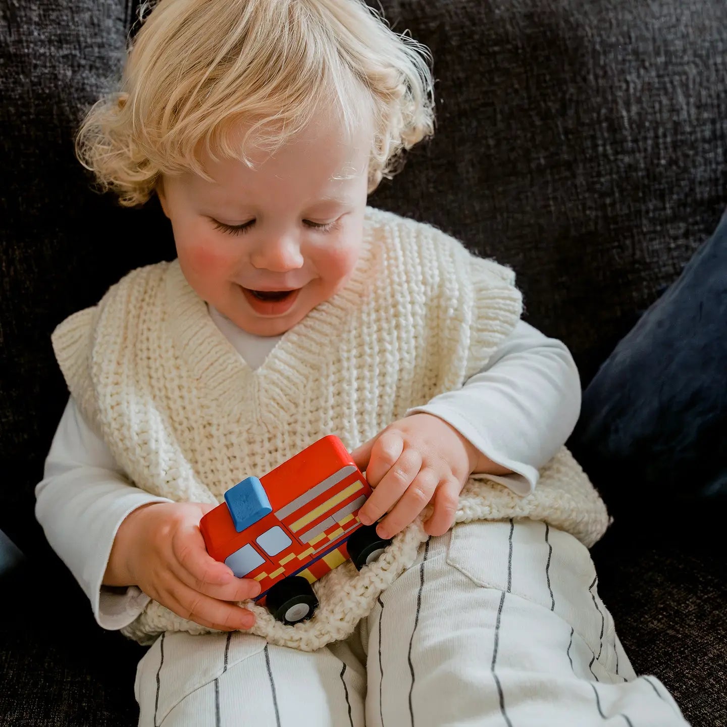 Fire Engine First Wooden Push Toy