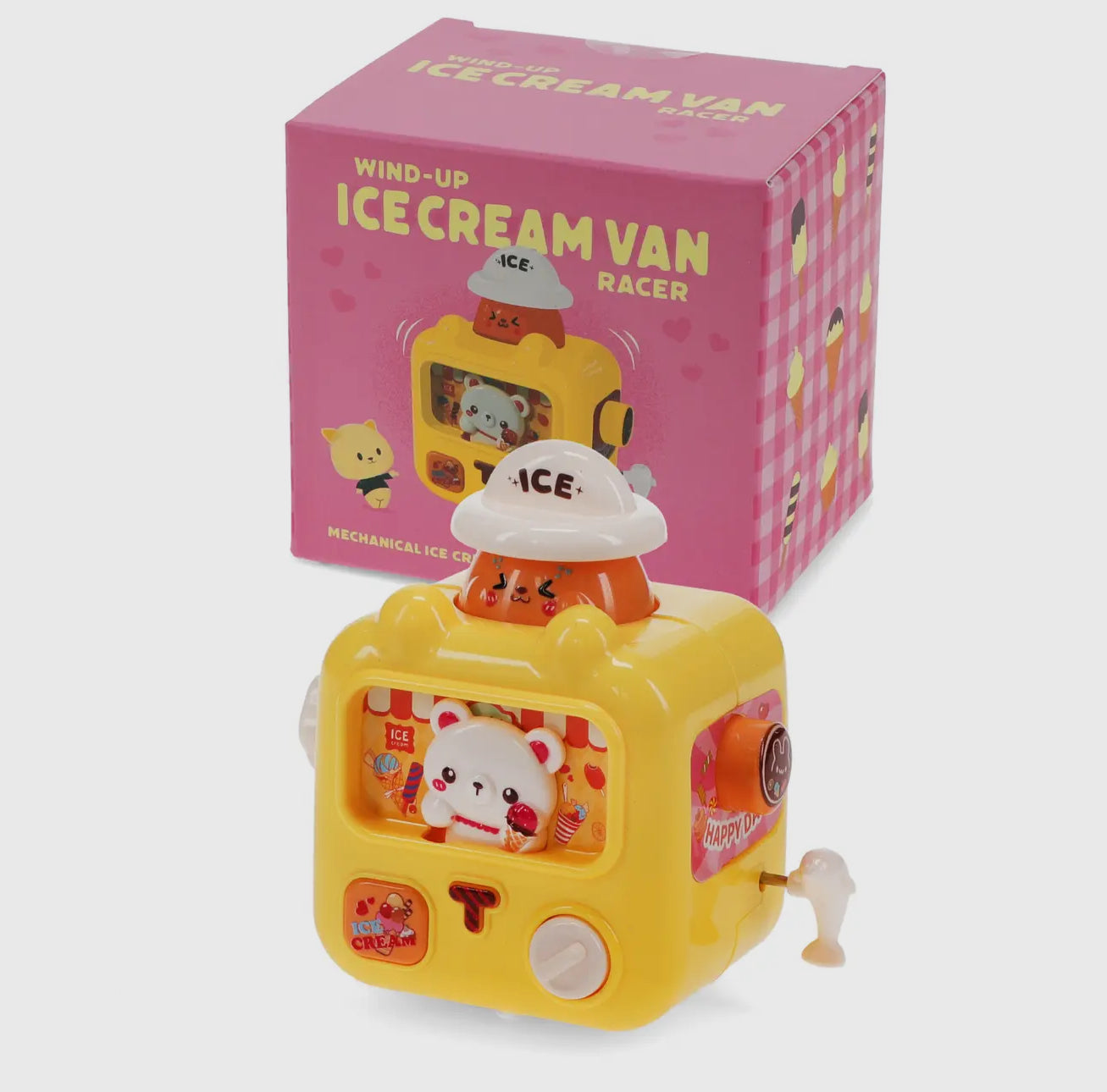 Wind Up Ice Cream Van Racer - Yellow