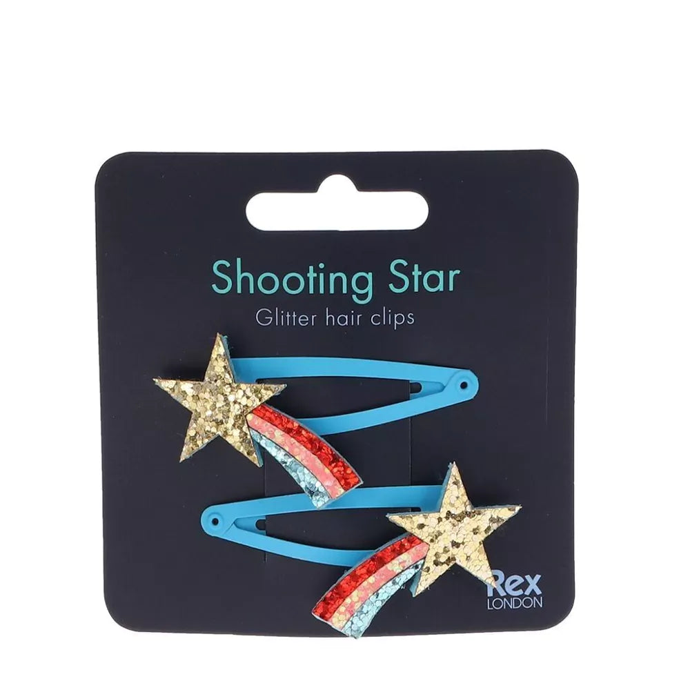 Shooting star glitter clips
