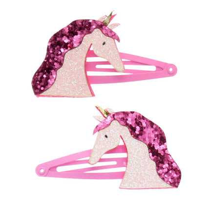 Glitter Hair Clips - Unicorn