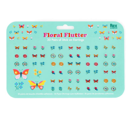 Stick on earrings (30 pairs) - Floral Flutter'