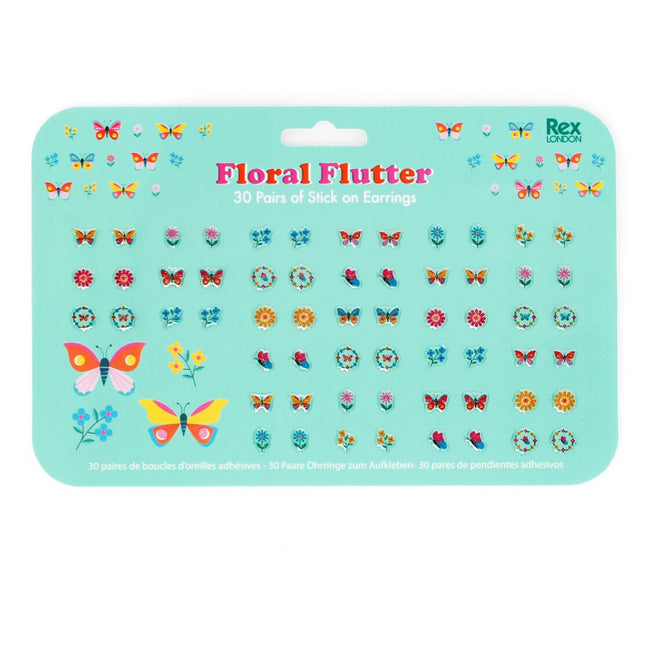 Stick on earrings (30 pairs) - Floral Flutter'