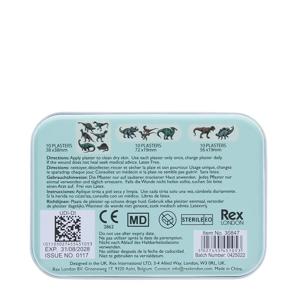 Children's Plasters in A Tin (30 Pcs) - Prehistoric Land