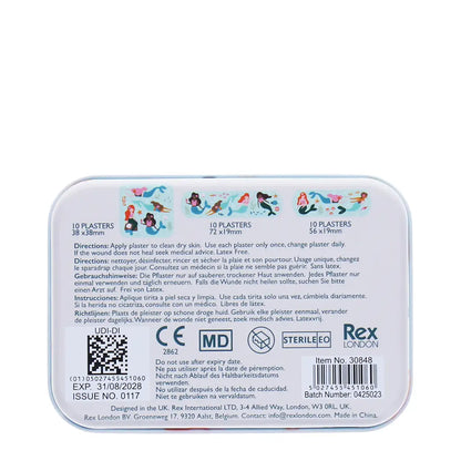 Children's Plasters in A Tin (30 Pcs) - Mermaid