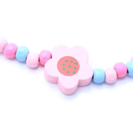 Flower Stretch Bead Necklace and Bracelet Set
