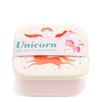 Snack Boxes (Set of 3) - Unicorn