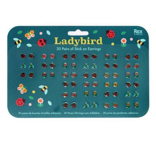 Stick on earrings (30 pairs) - Ladybird