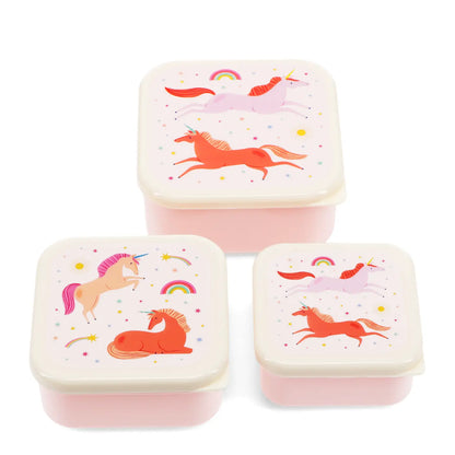Snack Boxes (Set of 3) - Unicorn