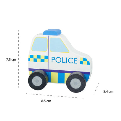 Police Car First Wooden Push Toy