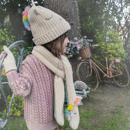 Rainbow Unicorn Knitted Hat 3-6 Years