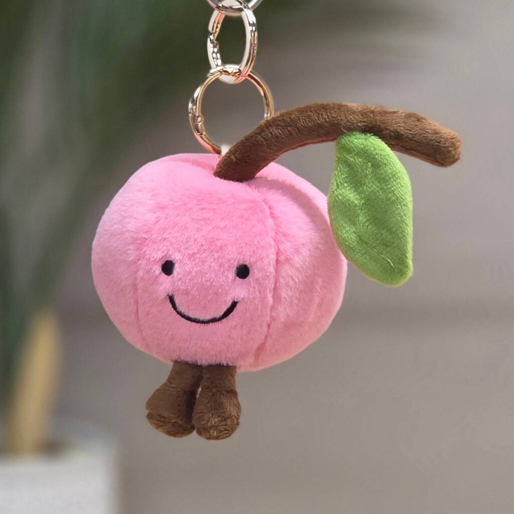 Plush Peach Bag Charm