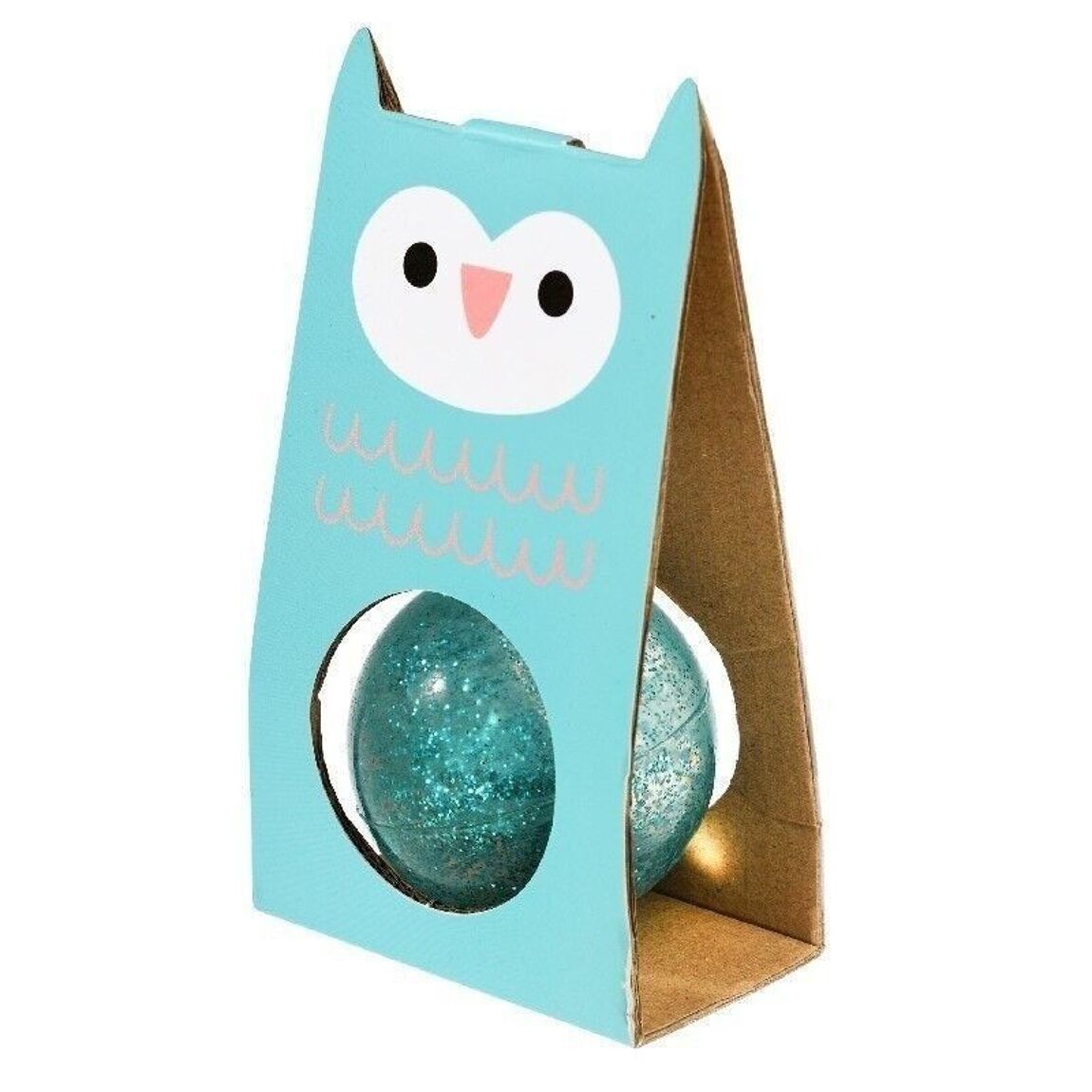 Glitter Bouncy Ball - Blue Owl