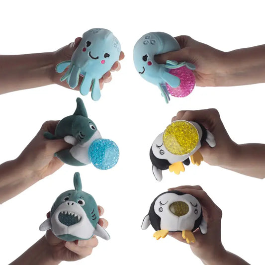 Sealife Octopus, Shark and Penguin Plush Squeezy Toy