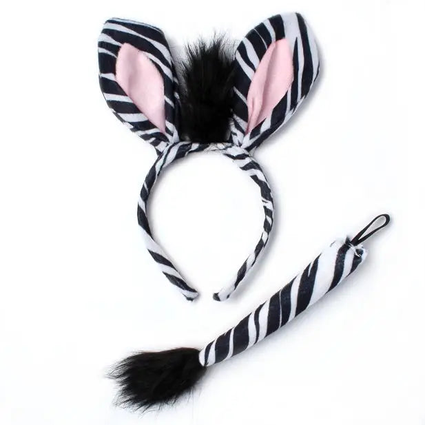 Zebra Ears and Tail Dress Up Set
