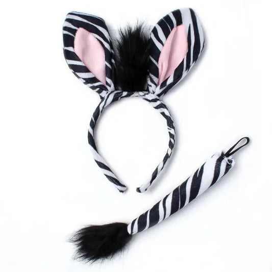 Zebra Ears and Tail Dress Up Set