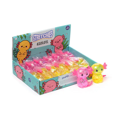 Squeezable Glitter Axolotl Stress Toy