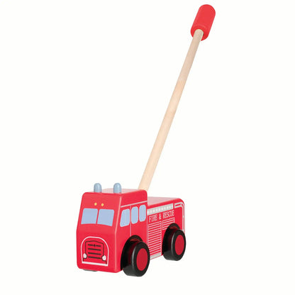 Vintage Fire Engine Wooden Push Along