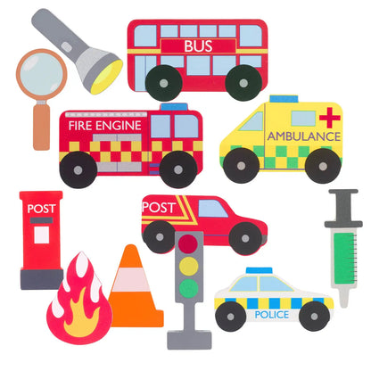 Emergency Services Wooden Stacking Game