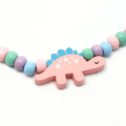 Dinosaur Stretch Bead Necklace and Bracelet Set
