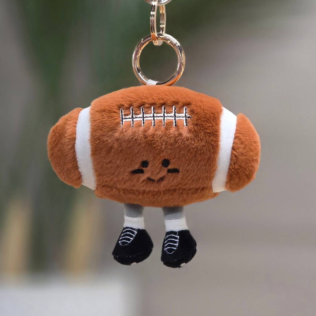 Plush Rugby Ball Bag Charm
