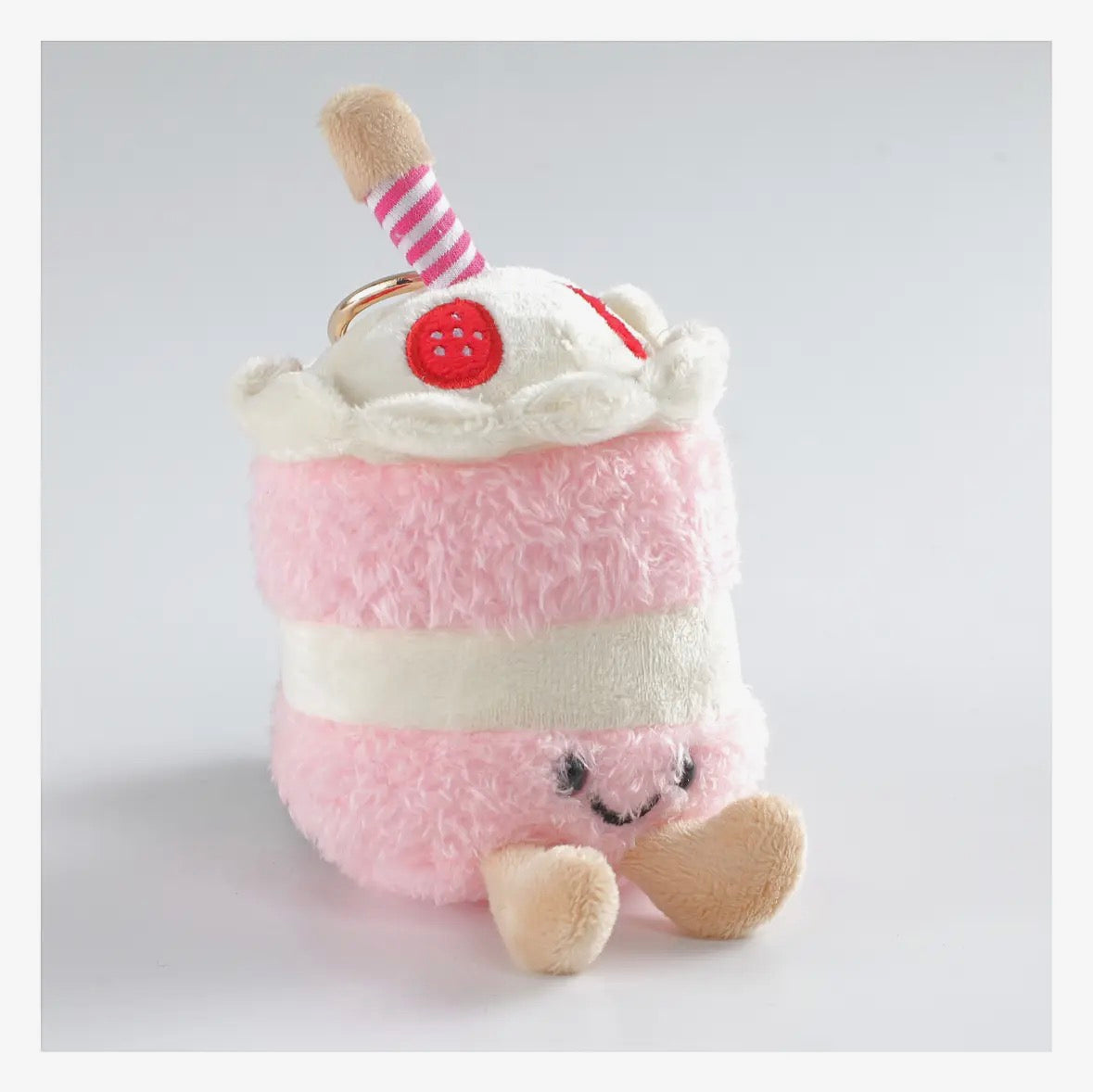 Birthday Cake Keyring Pink