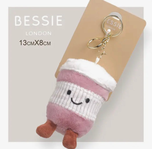 Pink Coffee Cup Keyring