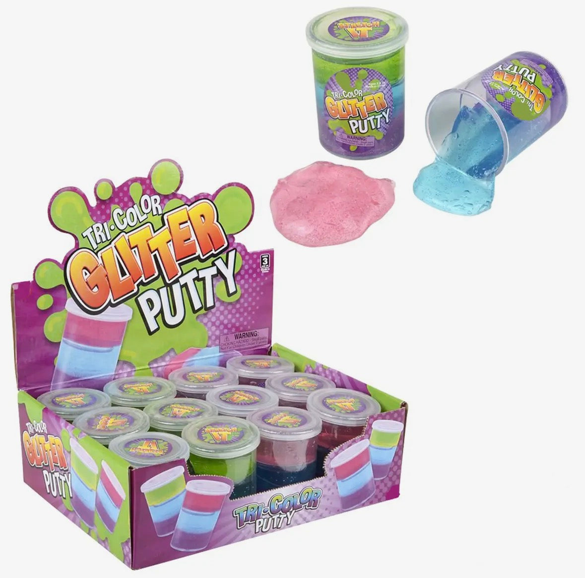 Tri-Colour Glitter Putty