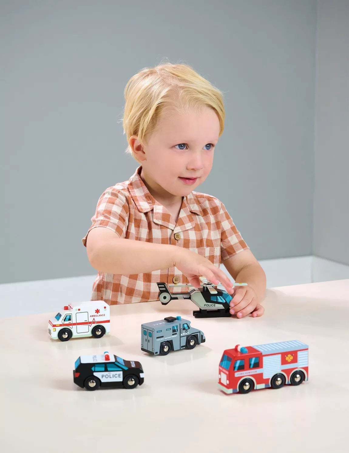 Emergency Vehicles Car Set of 5 Tender Leaf Toy