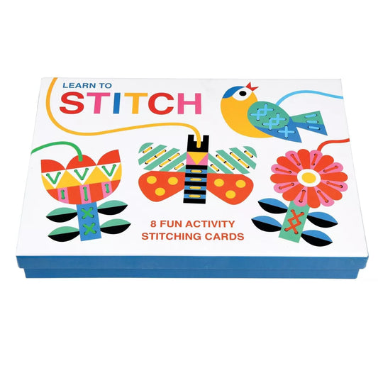 Cardboard learn to stitch activity