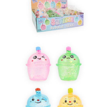 Sparkly Bubble Tea Squeeze Toy with Sugar Maltose Filling